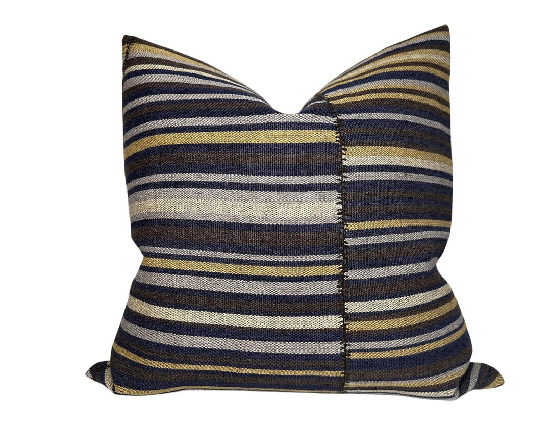 MAZAN Woven Pillow Cover in Navy Blue, Designer Pillow Covers, Decorative Pillows - Etsy | Etsy (US)