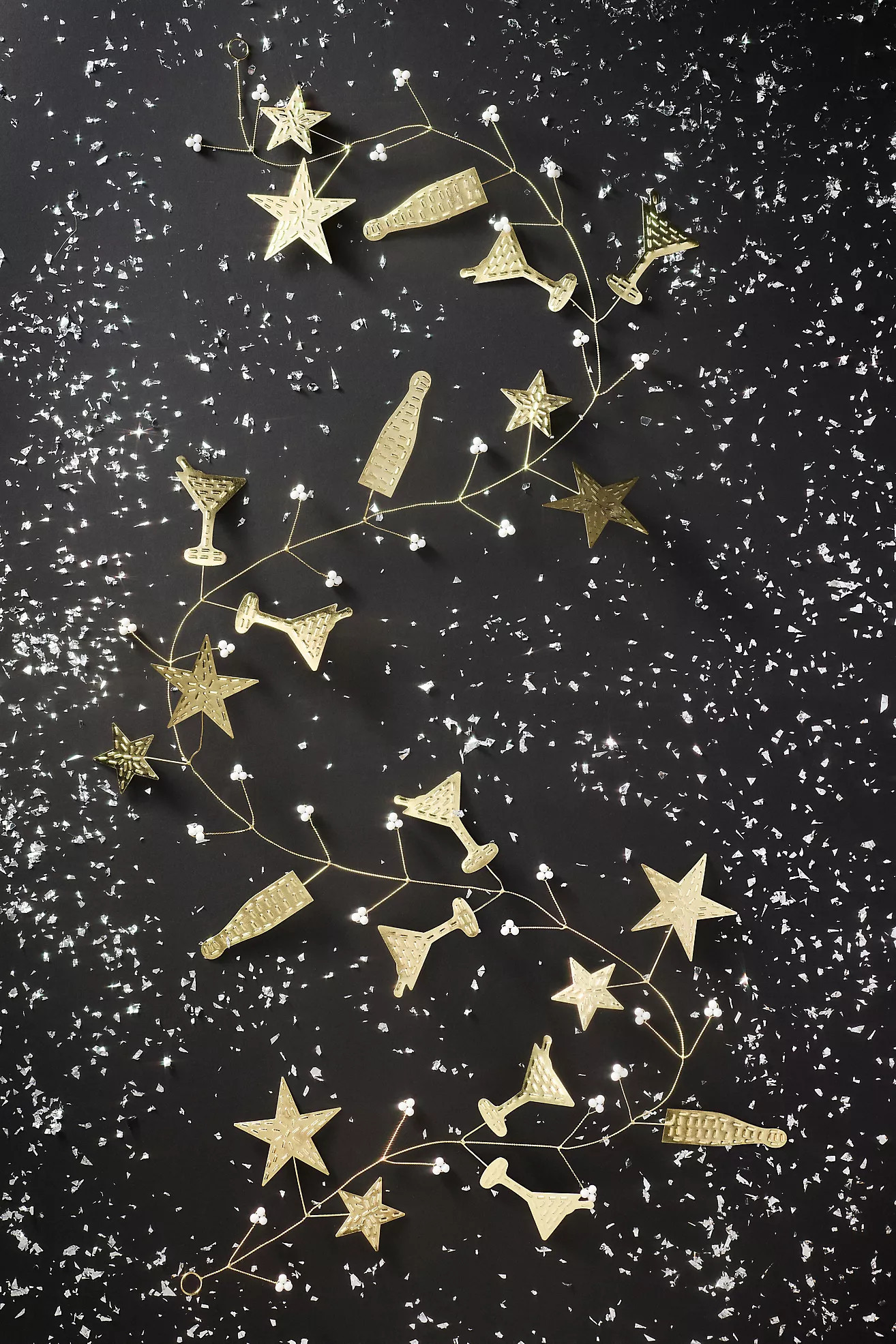 New Year's Eve Champagne & Stars Metal Garland | Anthropologie (US)