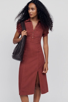 Rebekah Denim Slim Midi Dress | Anthropologie (US)