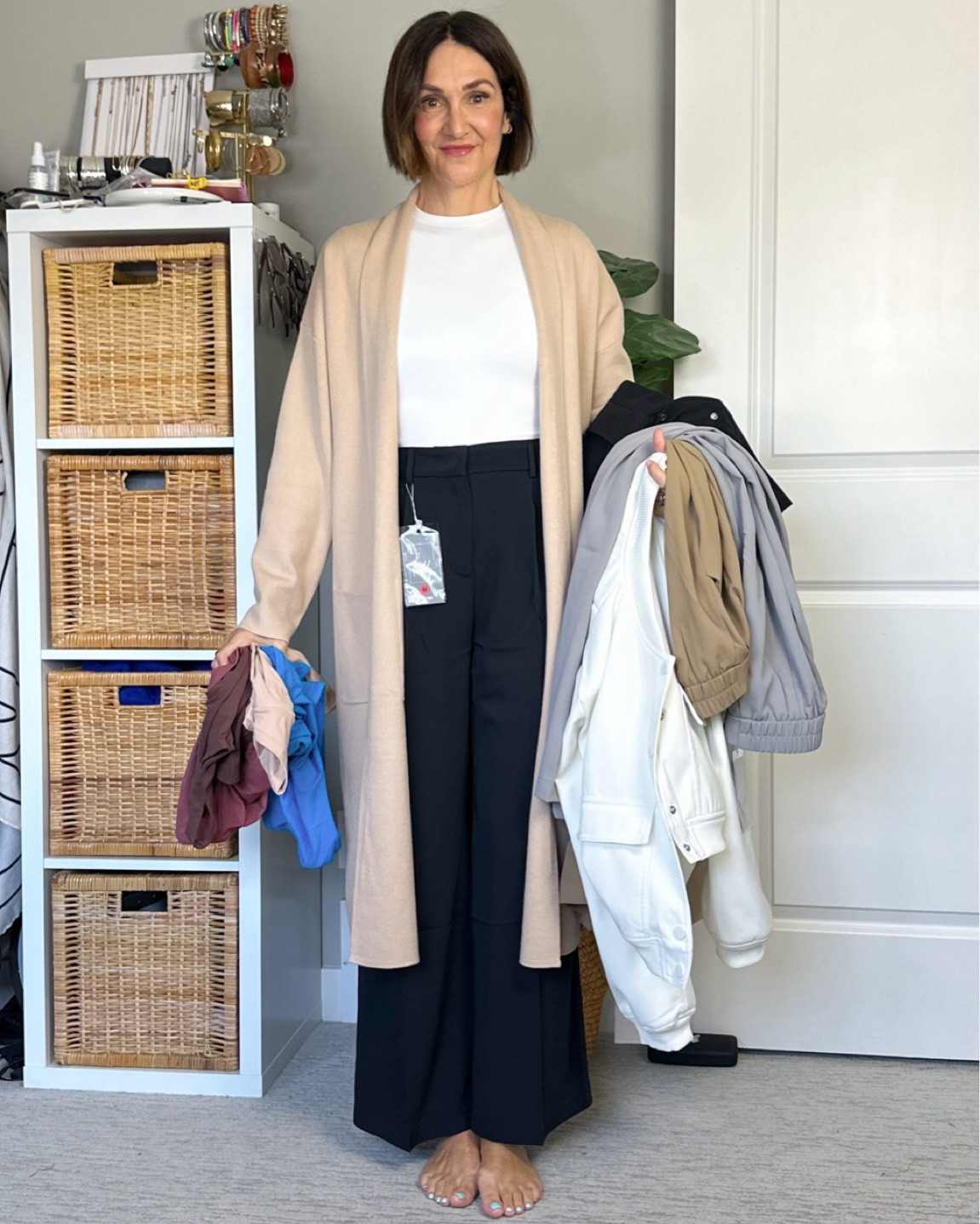 Spring Amazon order! Part 3: clothing
The new clothing I ordered from Amazon this spring
- Pumiey tops: so soft and stretchy, lots of different necklines and colors. Fit tts
- trousers: they look like Abercrombie or Aritzia but at a great price, the only issue is the belt looks are only at the front. Love the elastic waist and they come in long lengths. I’m 5’ 7 size 4ish and got M long
- long cardigan / coatigan: I now have four colors, they are such a great layering piece, soft and high quality knit. I size up to M for more sleeve length 
- bomber jacket: perfect mix of elevated and casual, I’ve had the black one a while and just got white. Sizing is inconsistent, I have black in M and love the fit, the white was was too big in M. PS the white is a creamy white
- trench coat: a classic spring staple, this one is great quality, I’ve had it two years. Fits tts, I got my usual Small


#LTKStyleTip #LTKOver40 #LTKWorkwear