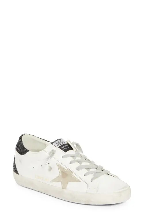 Golden Goose Super-Star Low Top Sneaker in White/Gold/Black at Nordstrom, Size 7Us | Nordstrom