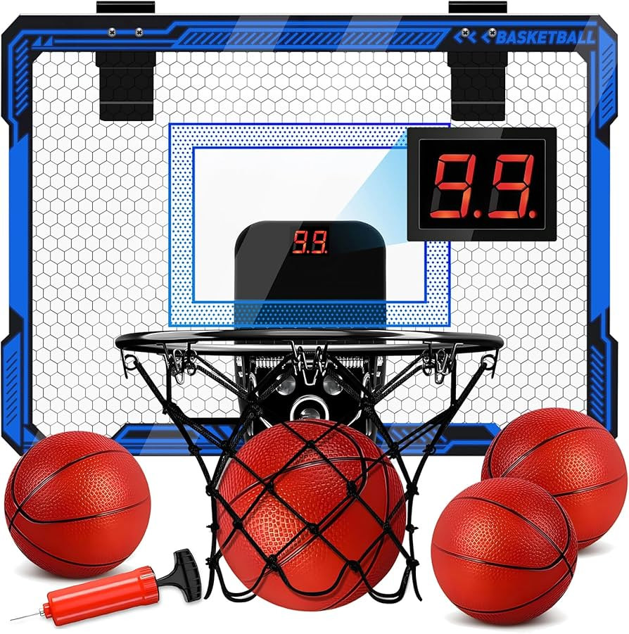 Molutsody Indoor Basketball Hoop for Kids - Over The Door Mini Basketball Hoop with LED Light & S... | Amazon (US)