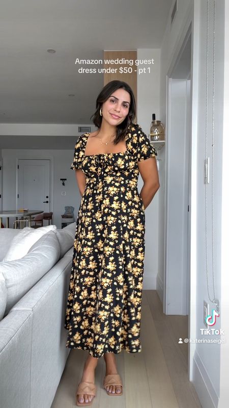 Love this wedding guest dress from Amazon! I have been on the hunt for the perfect fall wedding guest dresses and have been sharing them every Wednesday on my IG. The shape of this one is so cute, and I feel like it’s perfect for any fall wedding! The top section is a self tie, so it is great for my bigger chested or smaller + chested girls, you can tie it to make it fit you perfectly! I’m typically a M/8, which is what I’m wearing here. If you like things on the tighter side, I would say go true to size, but if you want a little more room in the rib cage area, size up once 

#LTKFind #LTKunder50 #LTKwedding