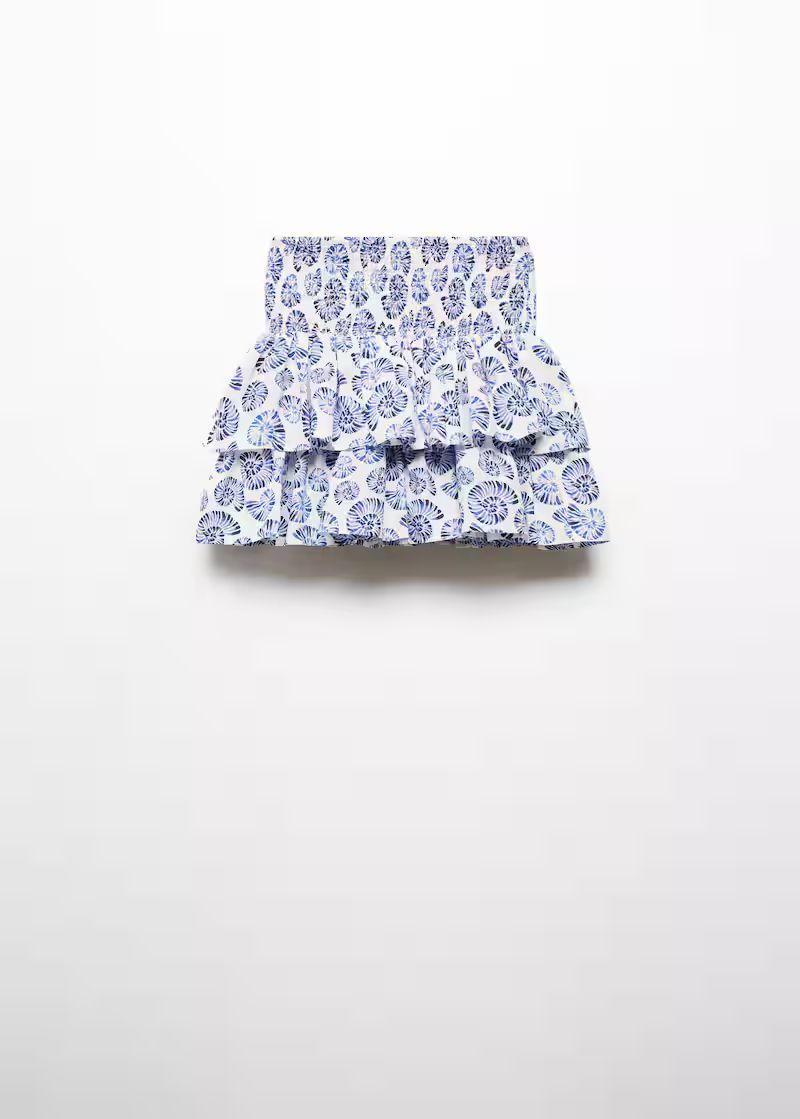 Gathered skirt with ruffles | MANGO (US)