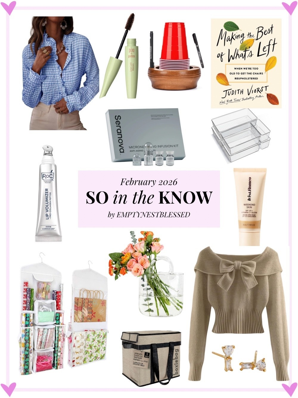From encouraging insights about this season of life to a glow-giving skincare findFrom encouraging insights about this season of life to a glow-giving skincare find and a few clever organizing solutions (and LOTS more), here’s what I’m learning and loving in my empty nest this month. Head HERE to see it all: https://emptynestblessed.com/2026/02/04/so-in-the-know-what-im-learning-loving-in-febuary/

#LTKHome #LTKSeasonal #LTKOver40
