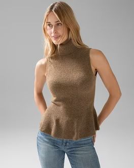 Sleeveless Turtleneck Peplum Sweater | White House Black Market