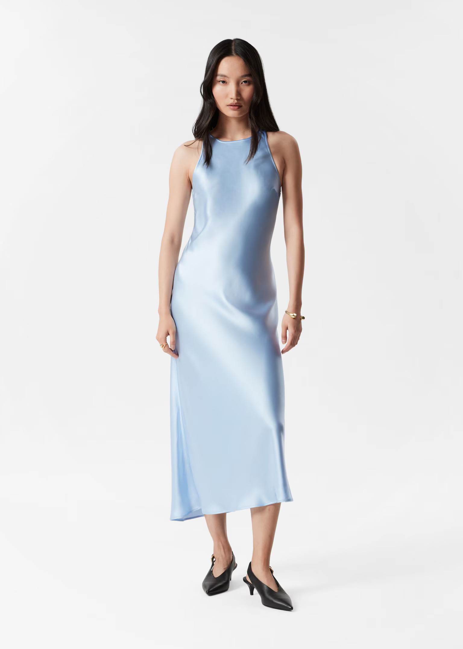 Sleeveless Satin Midi Dress - Light Blue - & Other Stories GB | & Other Stories UK