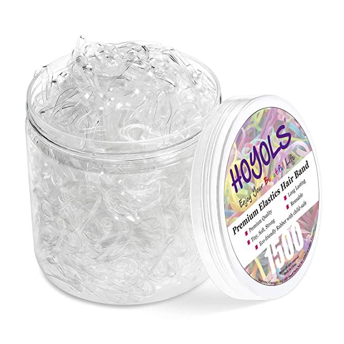 HOYOLS Clear Elastic Hair Rubber Bands, 1500pcs Mini Small Clear Ponytail Elastics Holders for Bl... | Amazon (US)