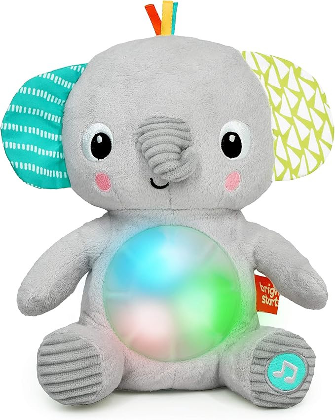 Bright Starts Hug-a-Bye Baby Elephant Stuffed Animal Musical Toy, Soft Toy Soother Plays Songs & ... | Amazon (US)