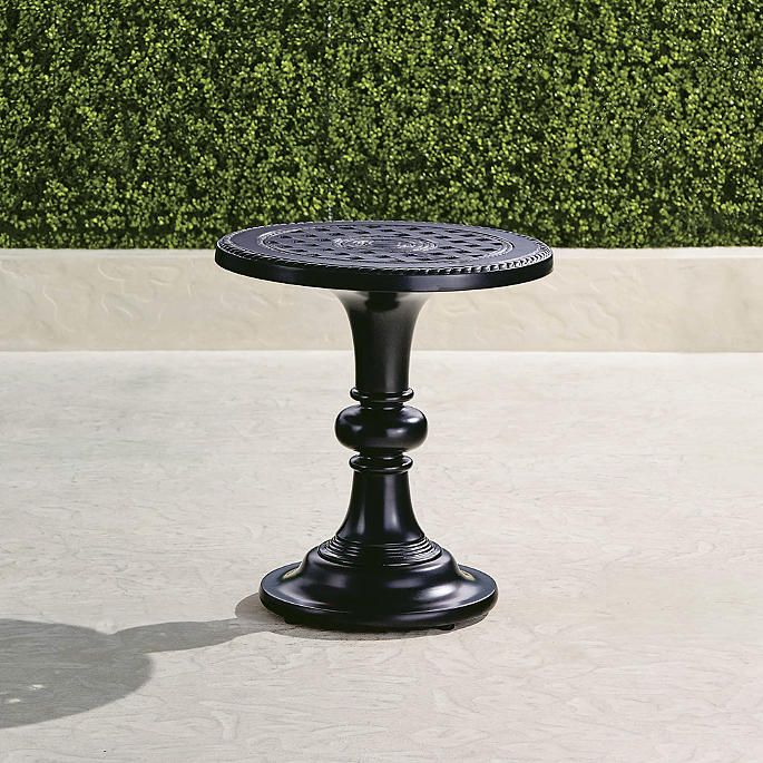 Carlisle Pedestal Side Table in Onyx Finish | Frontgate | Frontgate