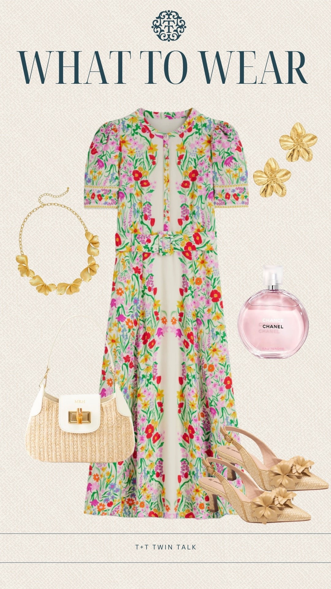 This floral dress from Nordstrom is so chic for the season! We love adding fun gold accessories and a raffia bag to pull it together. This outfit is great for a date night  

#LTKOver40 #LTKMidsize #LTKSeasonal