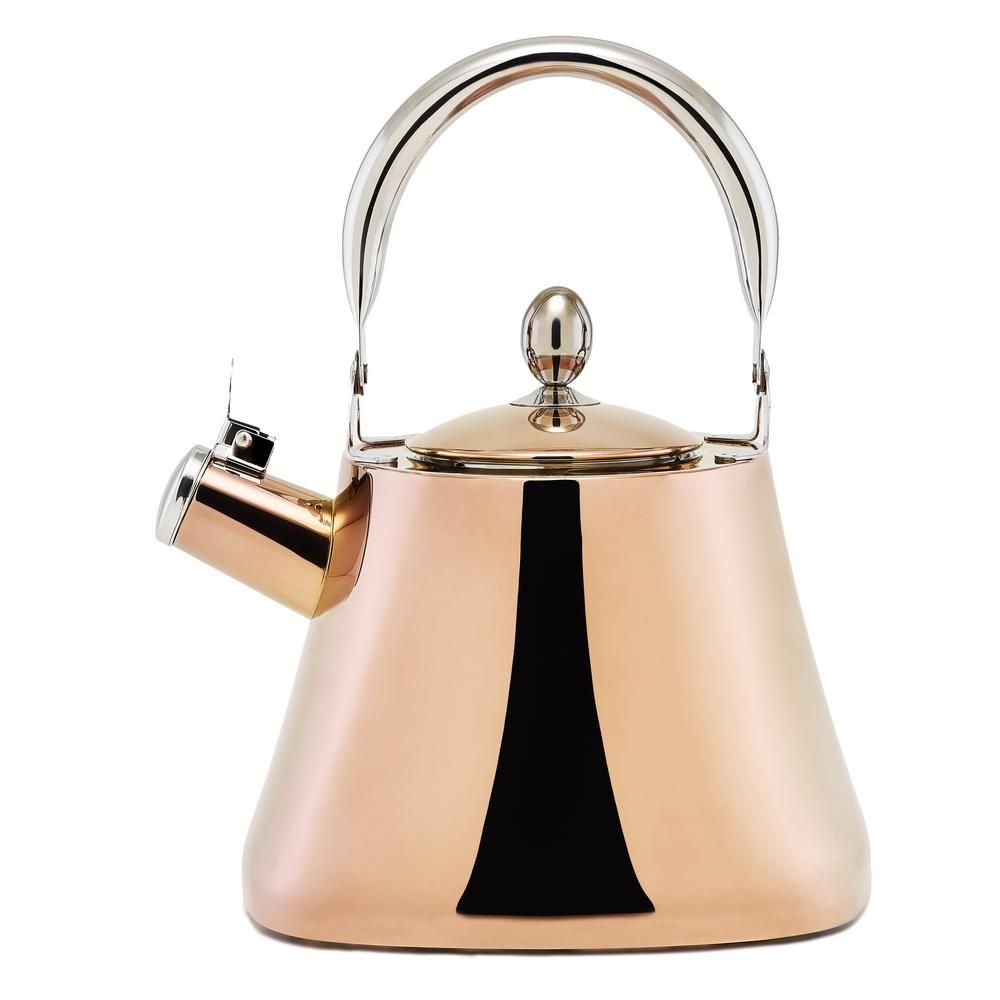Old Dutch DuraCopper 10.57-Cup Stovetop Tea Kettle in Copper, Brown | The Home Depot