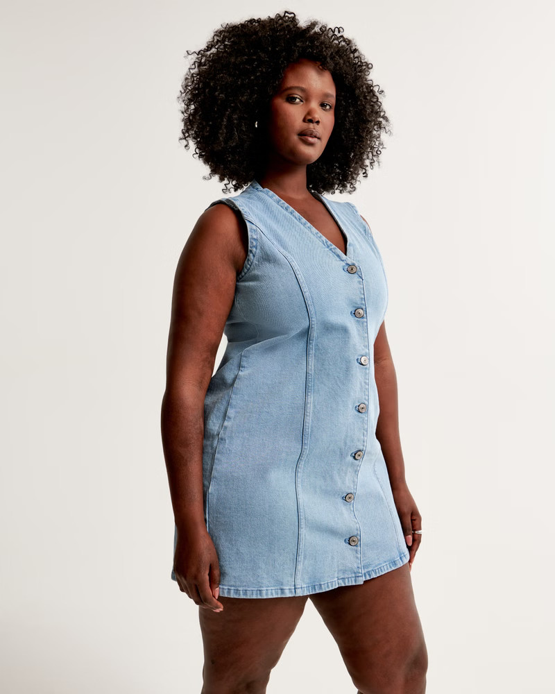 The A&F Mia Denim Vest Mini Dress | Abercrombie & Fitch (US)