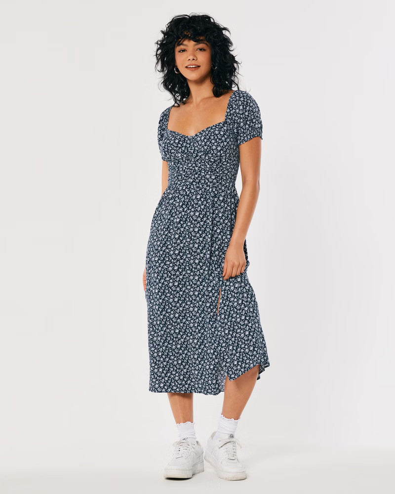 Ruched Waist Midi Dress | Hollister (US)
