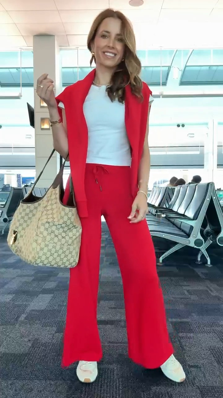 My travel essentials! My travel must-haves. Travel favorites. My travel outfit. Airport outfit. The best matching sets! Code LISAMARIEXSPANX on first time orders. Wearing XS petite in pants and XS in top. I went up half a size in cream sneakers. Gucci Mercato tote in size large.

#LTKootd #LTKgrwm #LTKTravel
