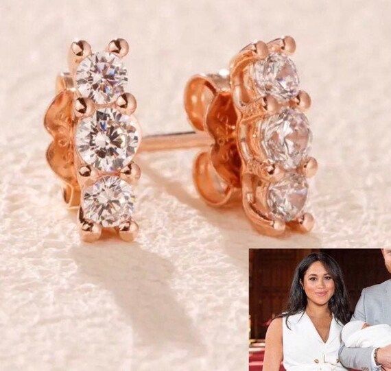 Meghan Markle Replica Earrings | Royal Baby Earrings | Natalie Marie Sun Stud Replica | Rhineston... | Etsy (US)