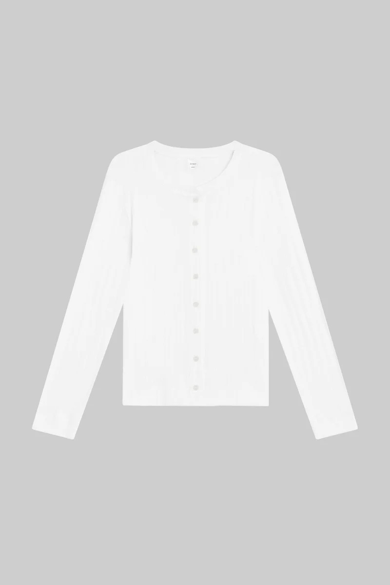 Pointelle Classic Crew Cardigan | LESET