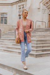 Posie Pink & Taupe Aztec Printed Cardigan | Magnolia Boutique
