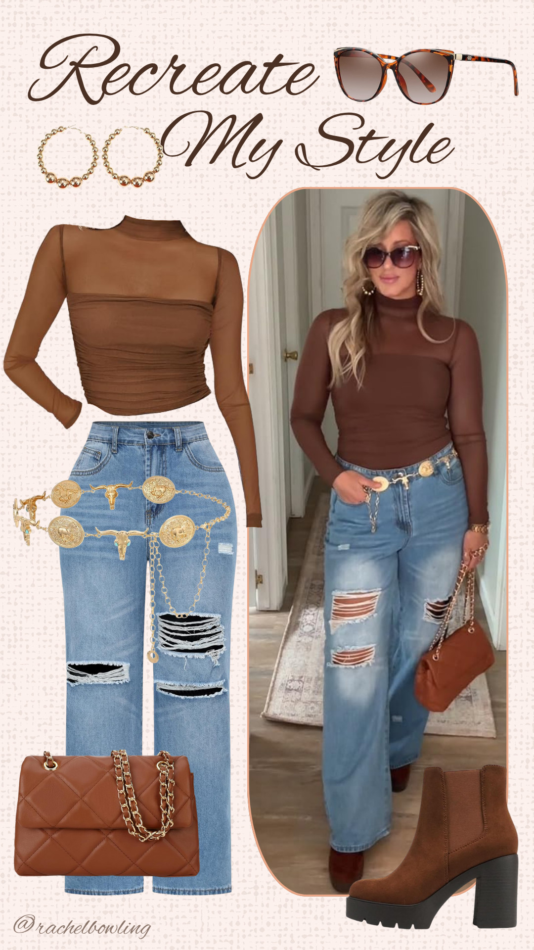 All the autumn feels 🍂 Chocolate hues + ripped denim + chunky boots = instant fall fave.  

#LTKFinds #LTKfashion #FallStyle 

 #LTKSeasonal #LTKMidsize #LTKFindsUnder50