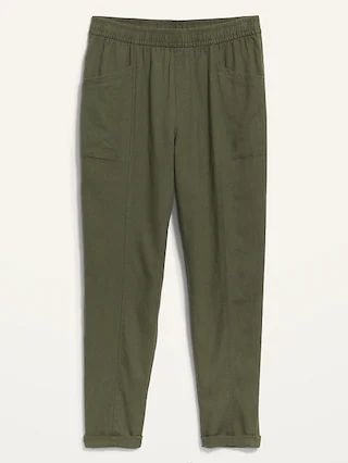 High-Waisted Cropped Linen Pants for Women | Old Navy (US)