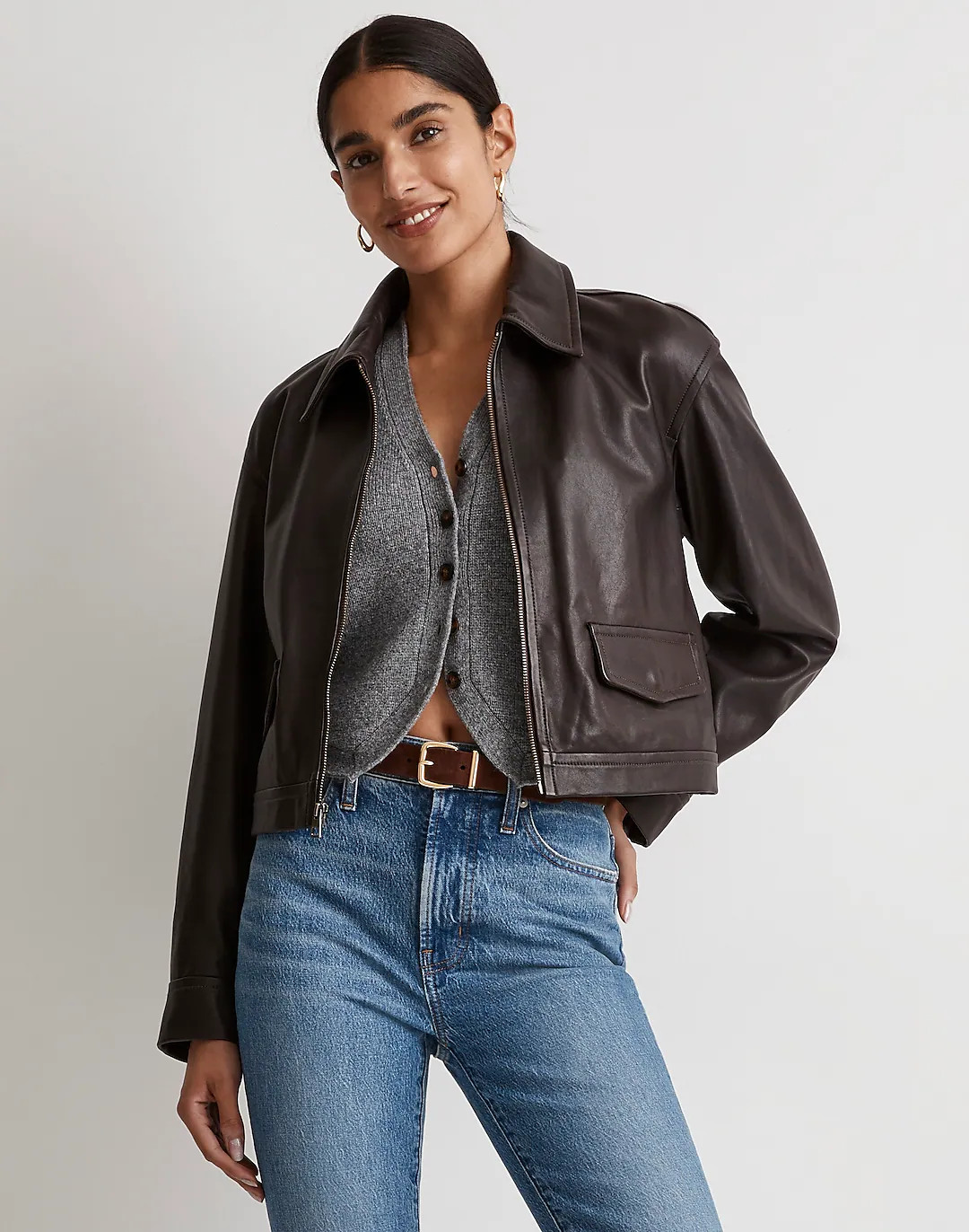 Leather Cropped Jacket | Madewell