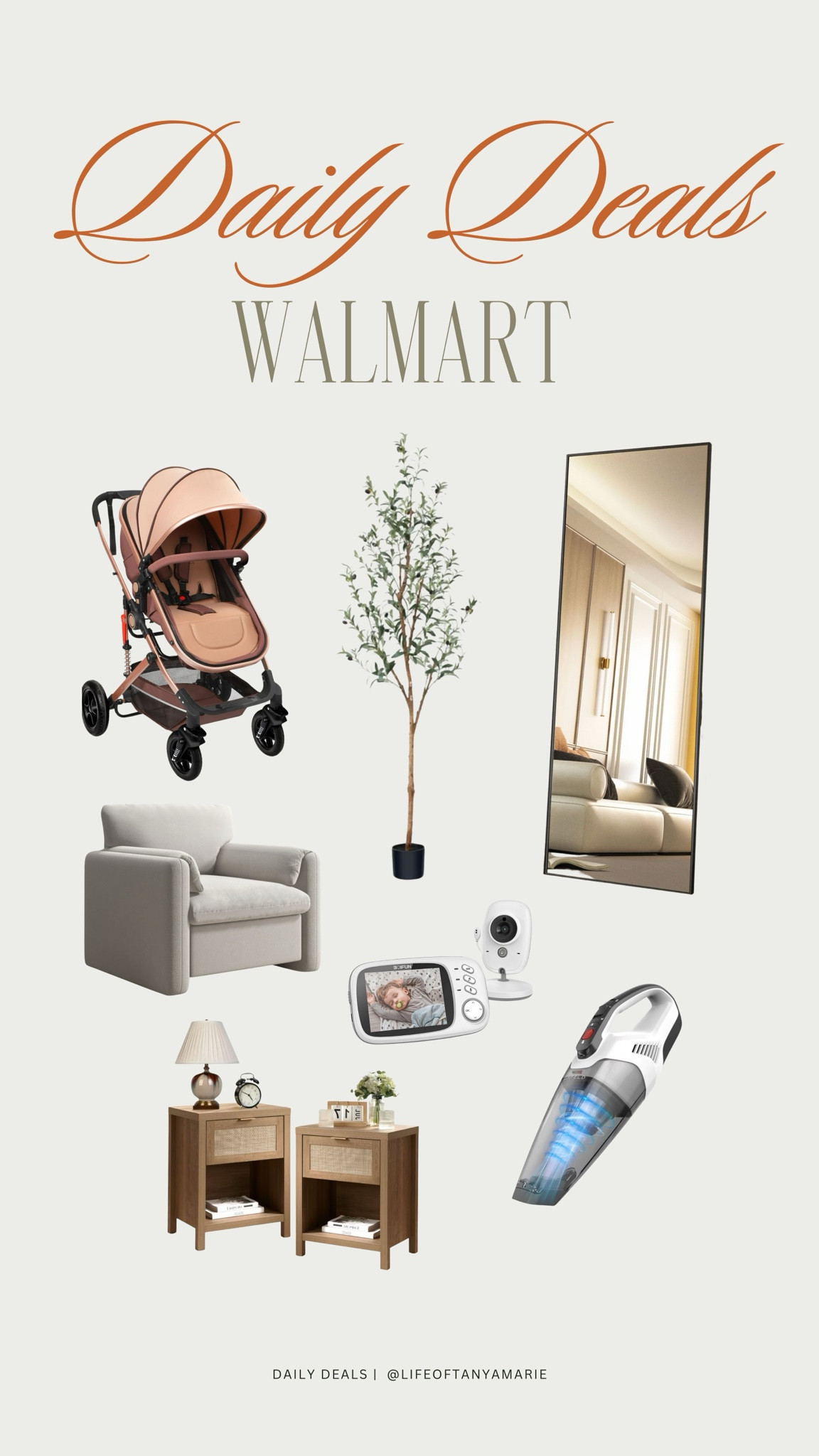 Amazing deals on Walmart this week! Add to cart. 🛒 

Stroller | Full Body Mirror | Baby Camera | Hand Vaccum | Nightstands

#LTKFamily #LTKSaleAlert #LTKHome