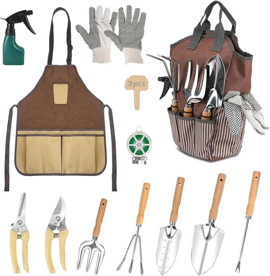 RECSEUP 13-Piece Garden Tool Set, Stainless Steel Heavy Duty Gardening Kit with Tote Bag & Aprons... | Amazon (CA)