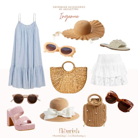 Are you an Ingenue Style Archetype? Check out this round up of swimwear accessories that fit the bill for your personal style! 
#ingenue #ingenuestyle #summer

#LTKSeasonal #LTKSwim #LTKStyleTip