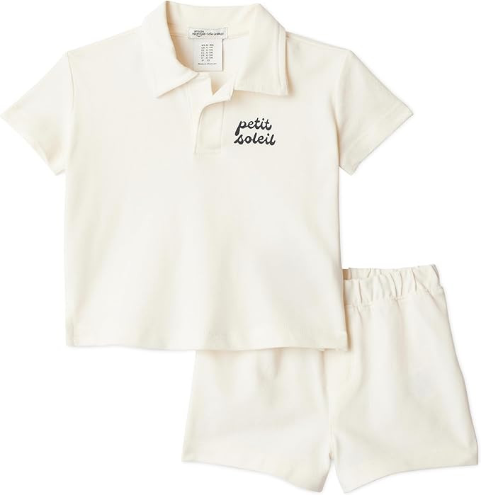 Amazon Essentials x Sofia Grainge Toddlers and Baby Boys' Cotton Pique Short Sleeve Shirt & Short... | Amazon (US)