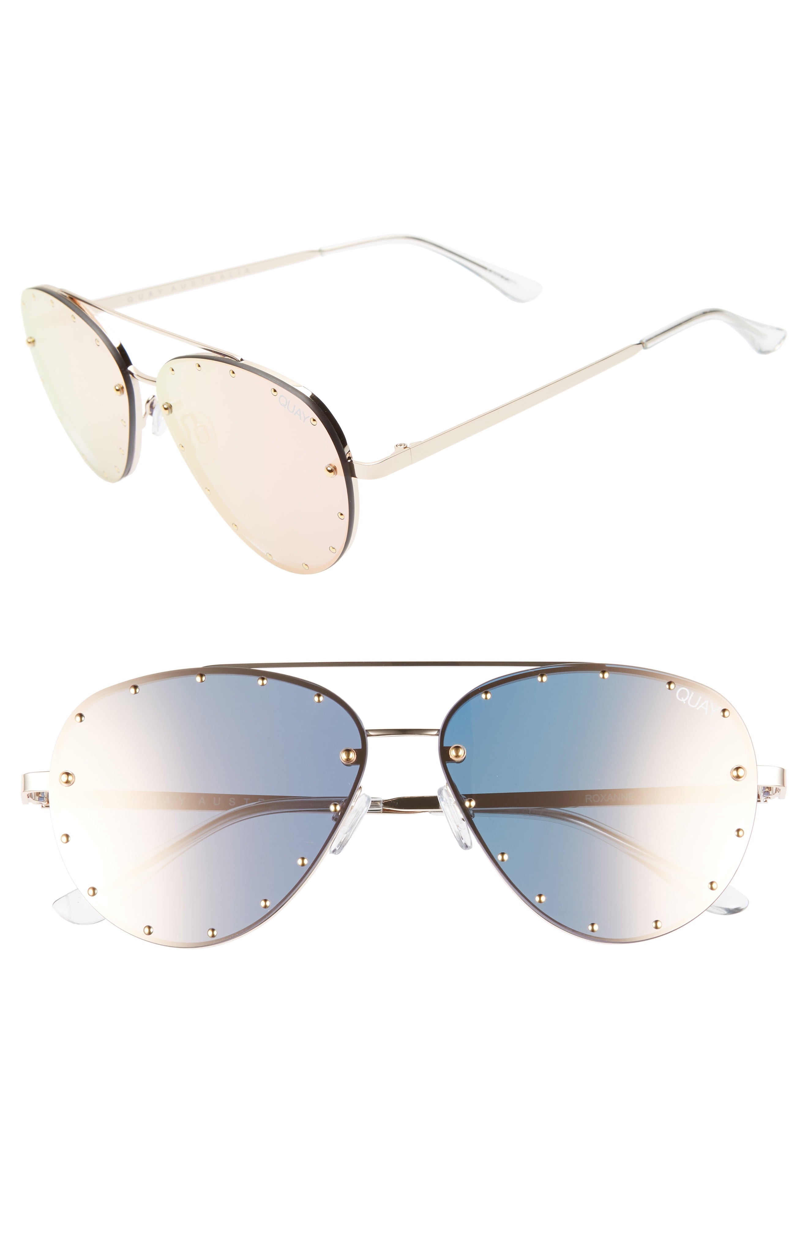 Quay Australia x Jaclyn Hill Roxanne 62mm Stud Aviator Sunglasses | Nordstrom