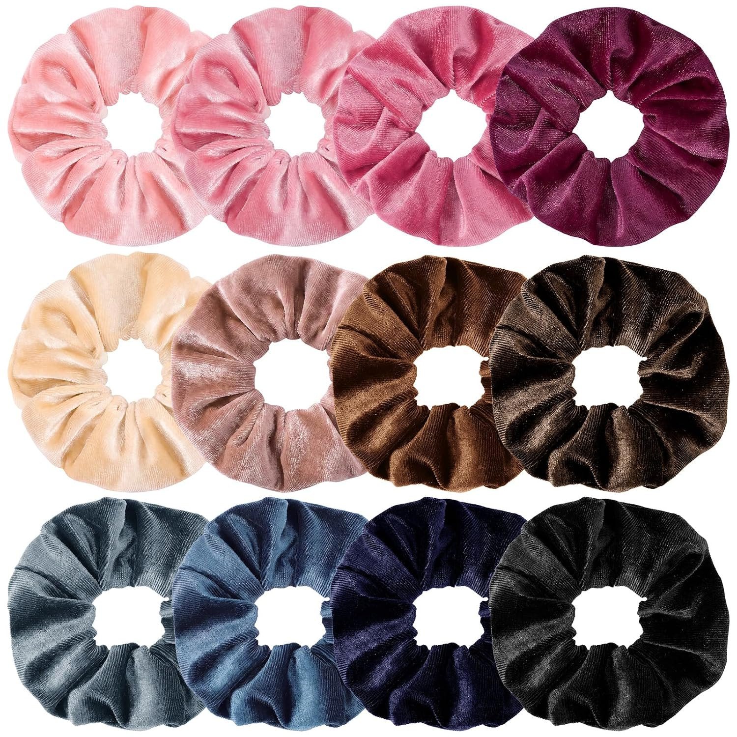12 PCS Velvet Scrunchies for Women Girls, Soft Elastic Hair Scrunchies | Amazon (US)