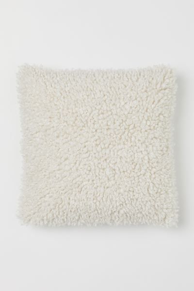 Faux fur cushion cover - Light beige - Home All | H&M GB | H&M (UK, MY, IN, SG, PH, TW, HK)