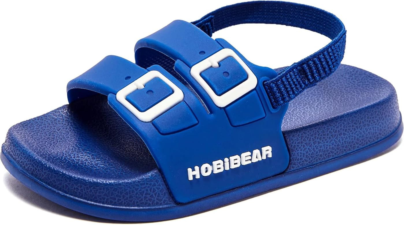 Baby Girls Boys Slides Sandals Non-Slip Slip-On Water/Beach/Shower Shoes with Elastic Strap for Todd | Amazon (US)