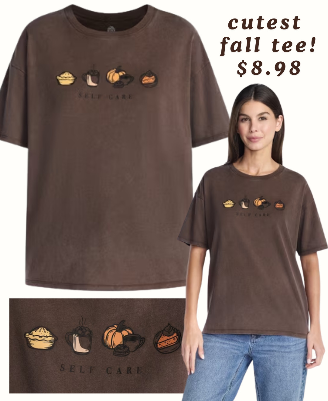 Cutest fall tee under $10! Fall T-shirt #Walmart 

 #LTKMidsize #LTKPetite #LTKPlusSize