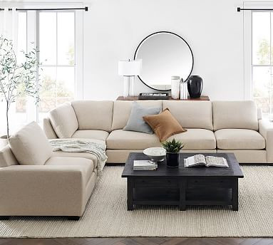 Big Sur Square Arm Upholstered Modular L-Sectional | Pottery Barn (US)