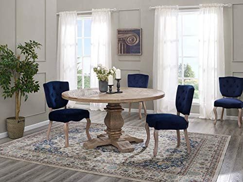 Modway Column 59" Rustic Farmhouse Pine Wood Round Kitchen and Dining Room Table, Brown | Amazon (US)