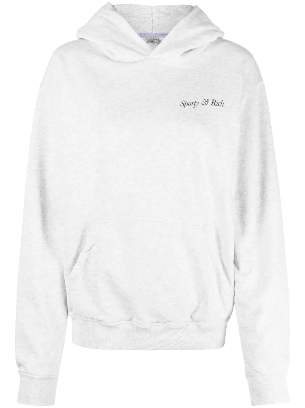 Sporty & Rich slogan-print mélange-effect Hoodie - Farfetch | Farfetch Global