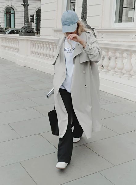 Grey Oversized Trench Coat - Ramona | 4th & Reckless