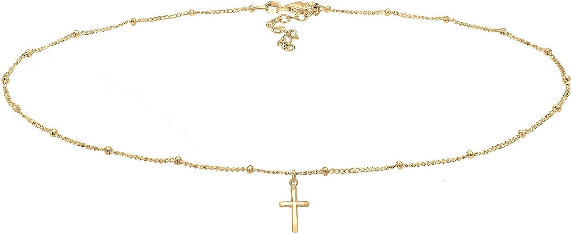Elli Halskette Damen Choker Kugel Kreuz Glaube Basic in 925 Sterling Silber | Amazon (DE)