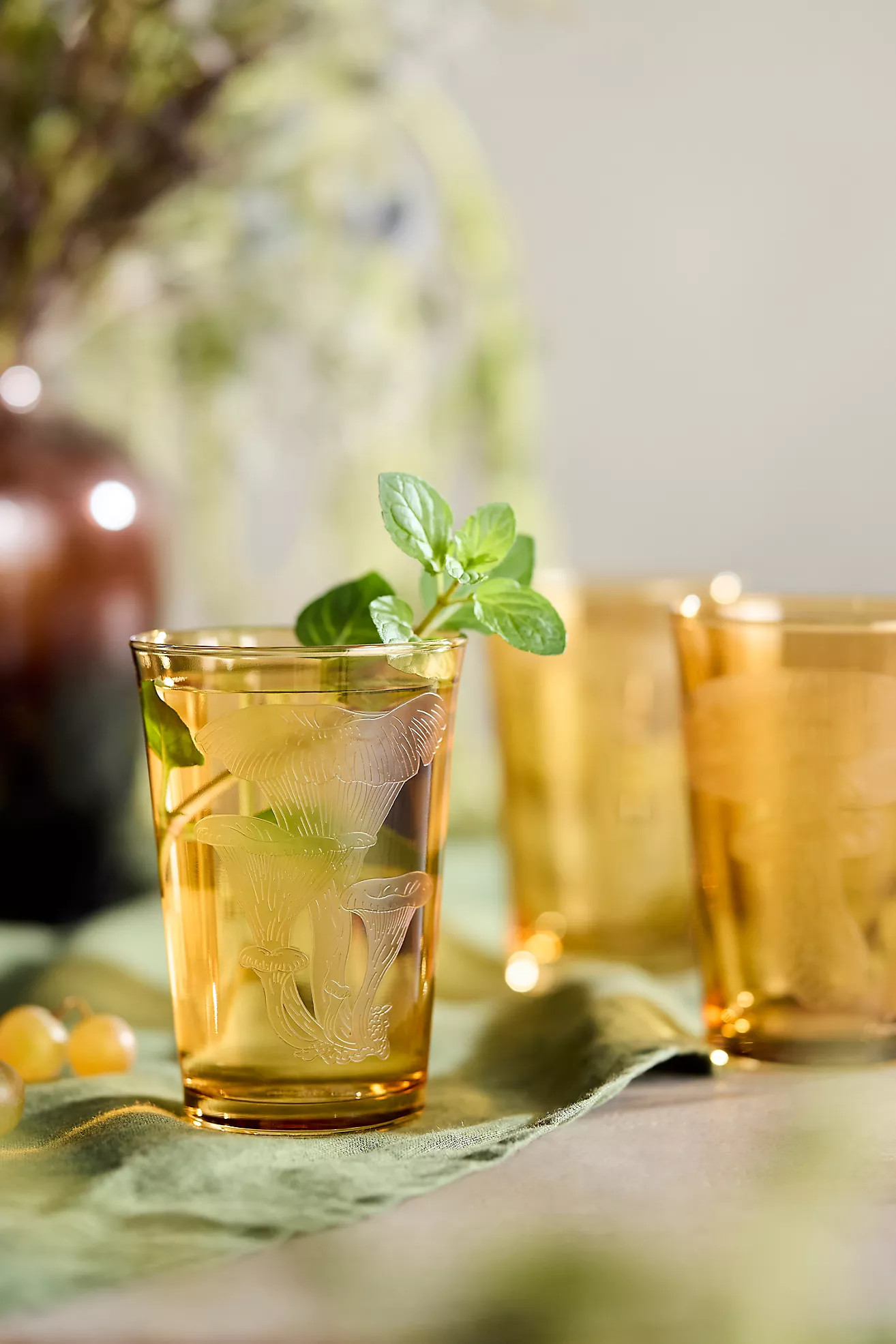 Etched Mushroom Glass, Yellows | Terrain