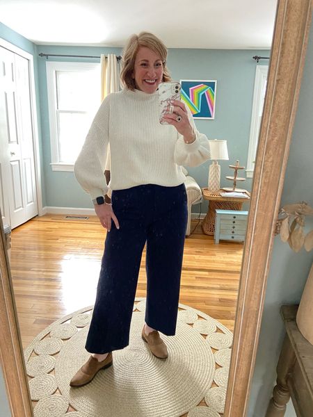 Pants true to size 
Sweater old Target
Loafers old Free People