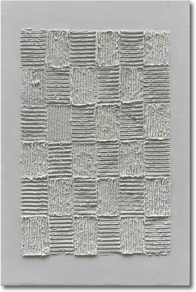 NANKAI Art Hand-Painted White Texture Abstract Art Oil Painting Contemporary Minimalist Art Home ... | Amazon (US)