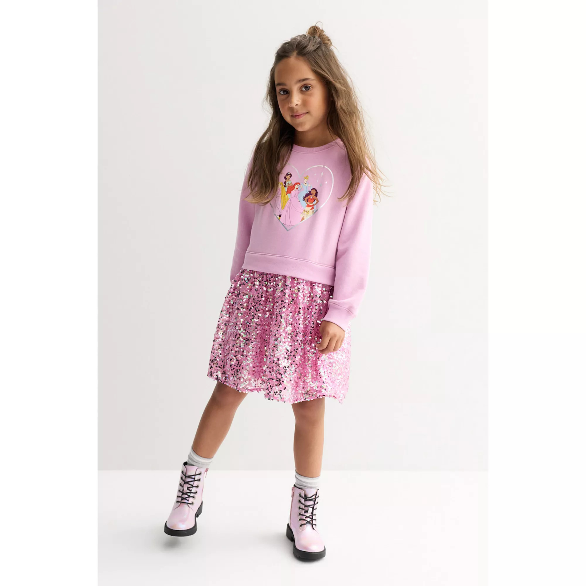 Girls 4-12 Jumping Beans® Disney Princesses Belle, Ariel, Cinderella & Moana Sequin Sweatshirt D... | Kohl's