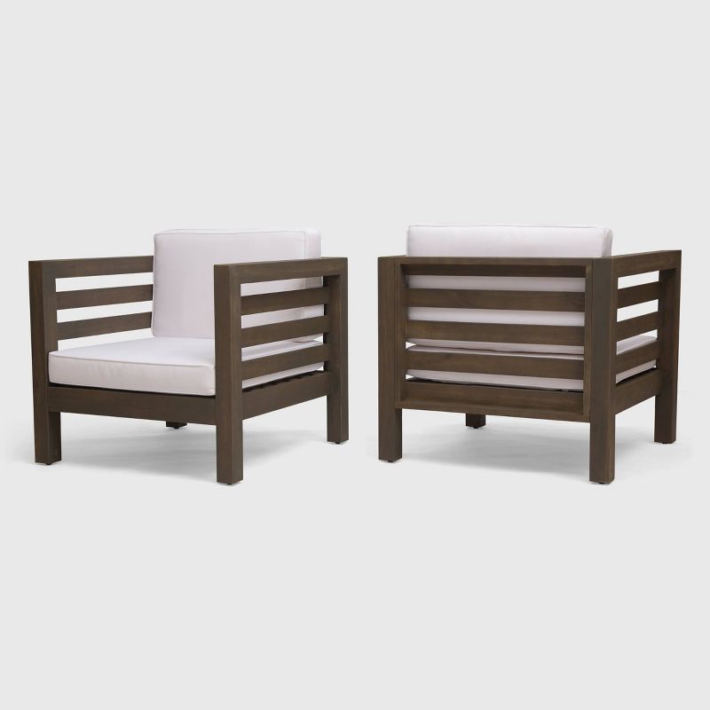 Oana 2pk Acacia Wood Club Chairs - Gray/White - Christopher Knight Home | Target