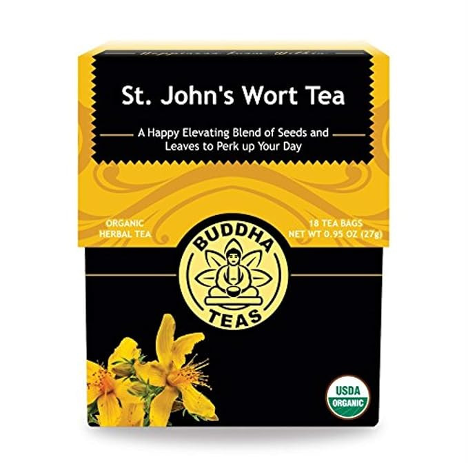 Buddha Teas Organic St. John's Wort Tea - Kosher, Caffeine-Free, GMO-Free - 18 Bleach-Free Tea Ba... | Amazon (US)