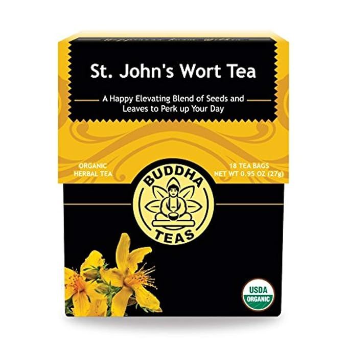 Buddha Teas Organic St. John's Wort Tea - Kosher, Caffeine-Free, GMO-Free - 18 Bleach-Free Tea Ba... | Amazon (US)
