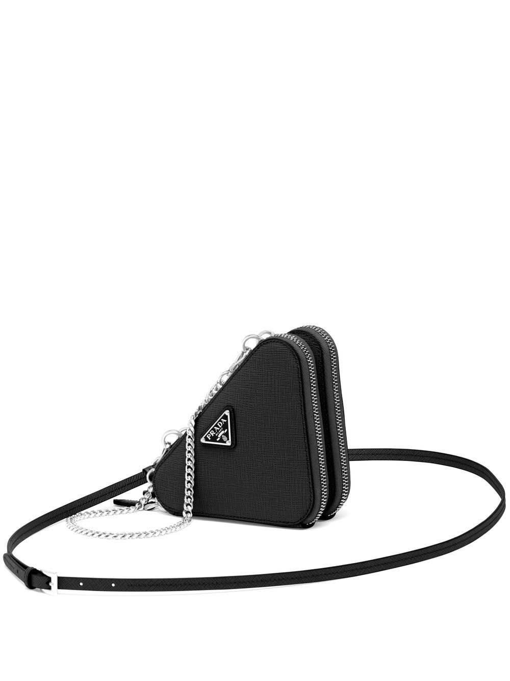 Prada mini Triangle crossbody bag - Black | Farfetch Global