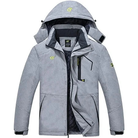 Tyhengta Men s Waterproof Ski Jacket Warm Winter Snow Coat Mountain Windbreaker Hooded Raincoat Cation Lightgray S | Walmart (US)