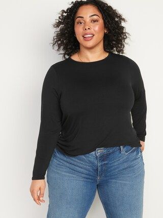 Luxe Crew-Neck Long-Sleeve T-Shirt for Women | Old Navy (CA)