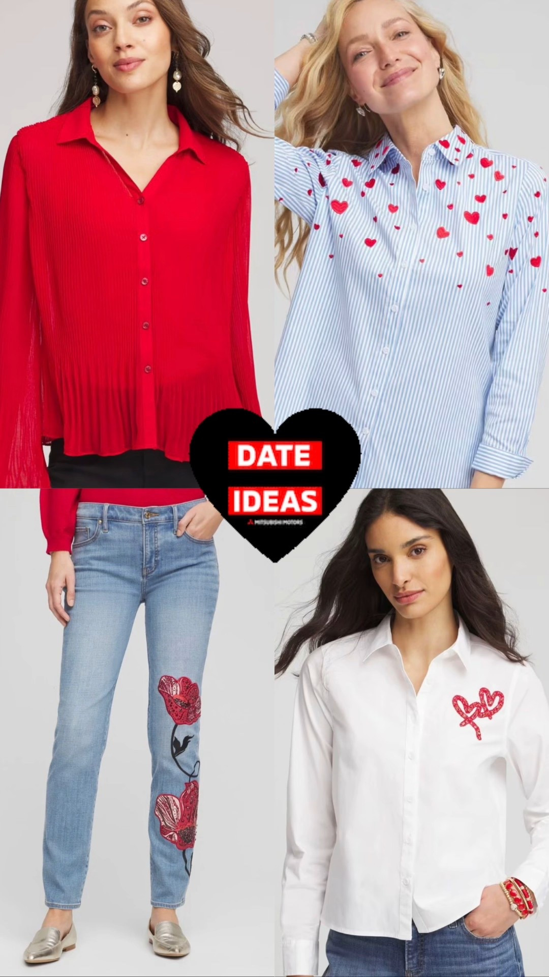Crystal heart poplin shirt
Titles Blue hue stripe poplin shirt with red embroidered hearts
Red pleated Georgette blouse

An artisanal placed floral embellishment helps define these Girlfriend Slim Ankle Jeans. featuring a tummy slimming interior that lifts and shapes your figure.


#LTKOver40 #LTKSeasonal #LTKSaleAlert